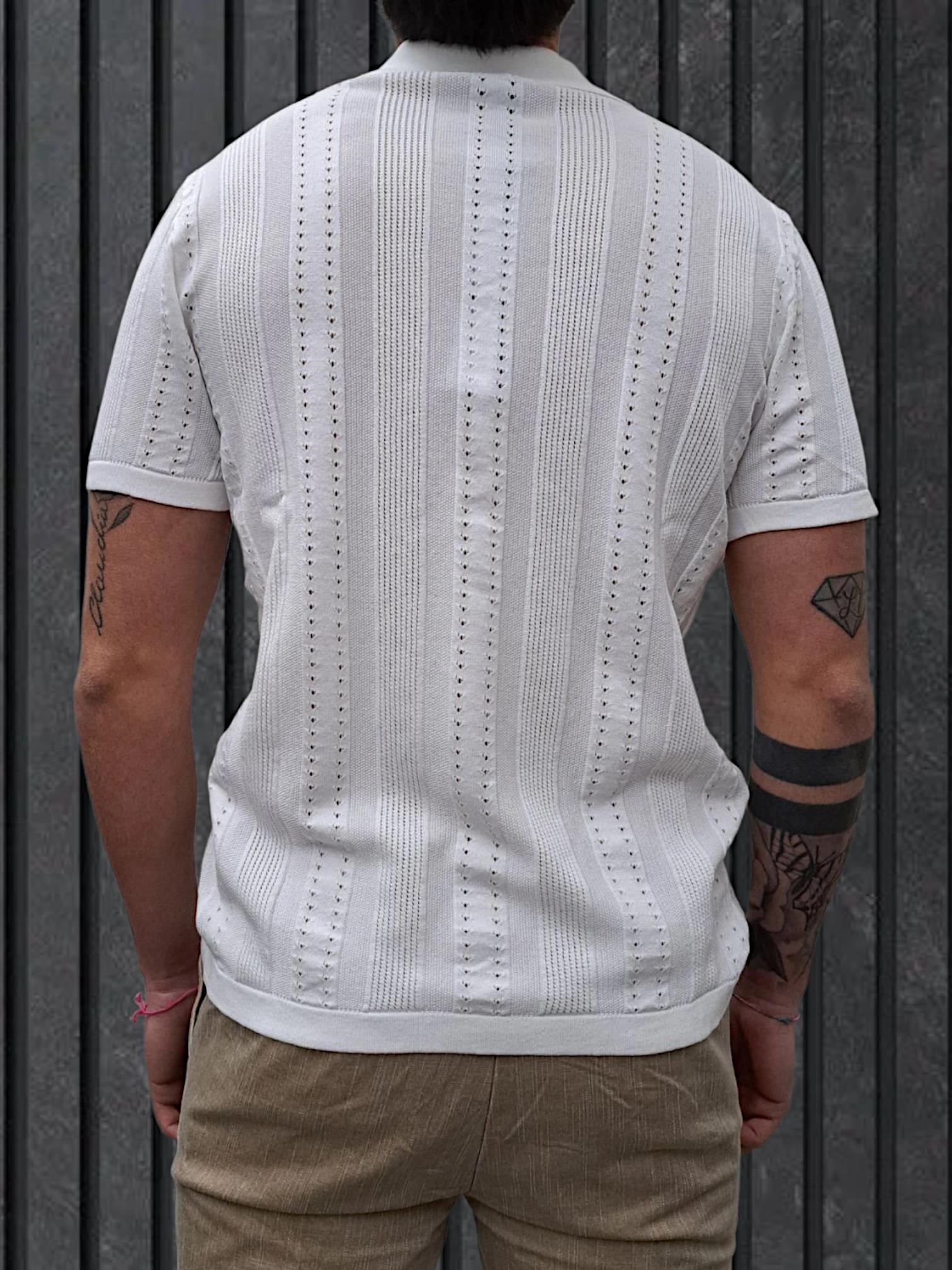 MAGLIA APERTA LAVORATA BIANCA