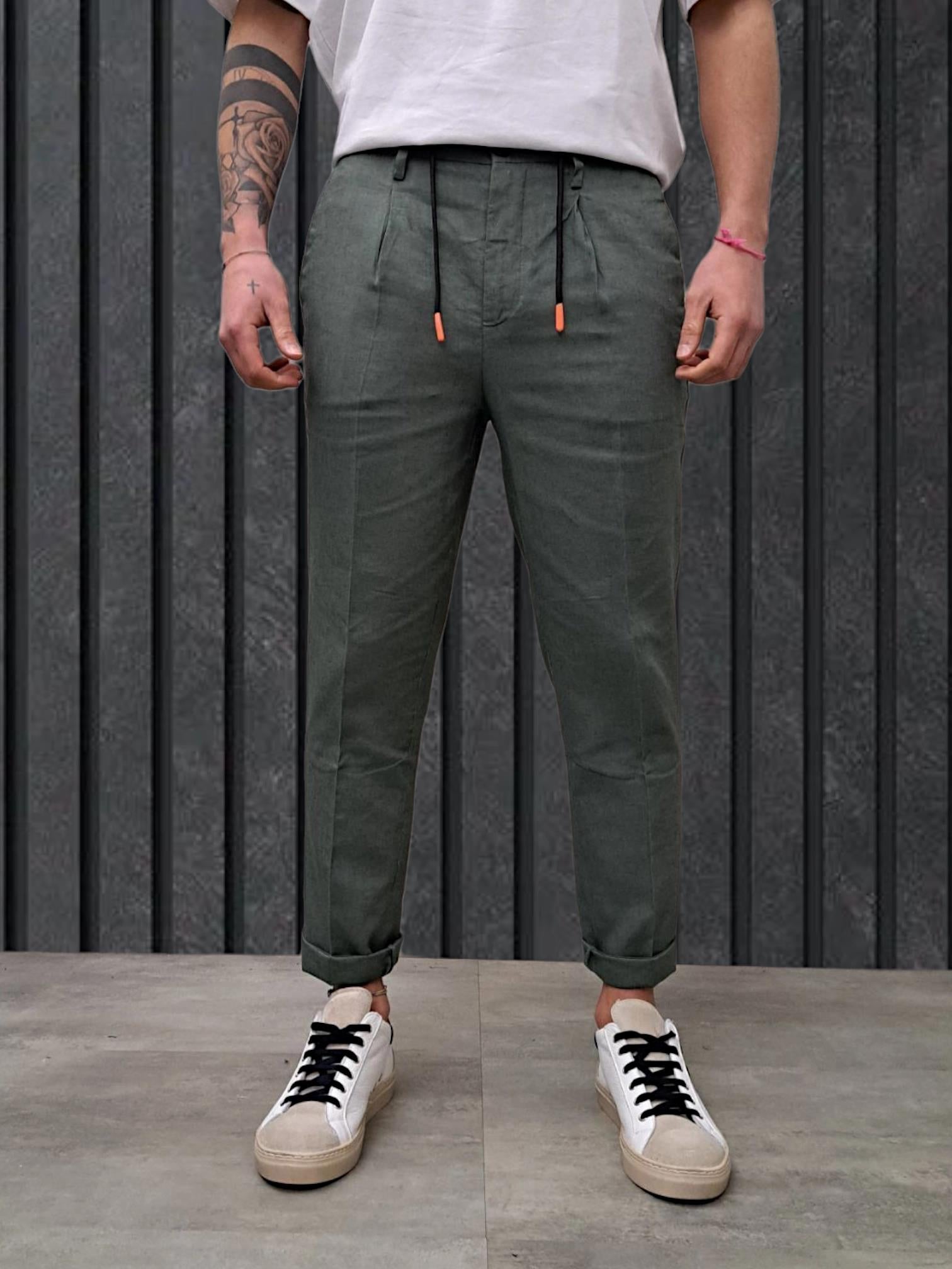 PANTALACCIO IN LINO MILITARE