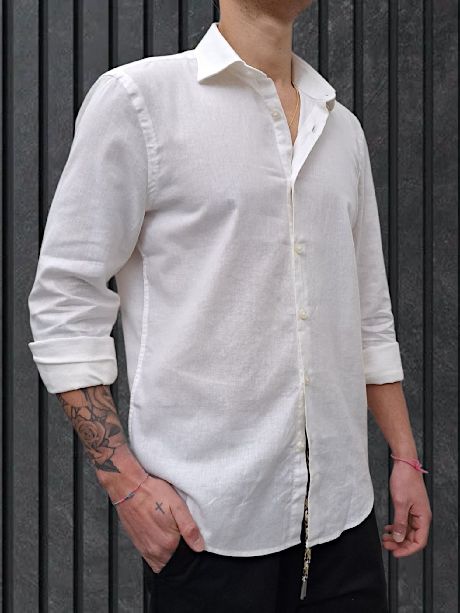 CAMICIA IN LINO BIANCA