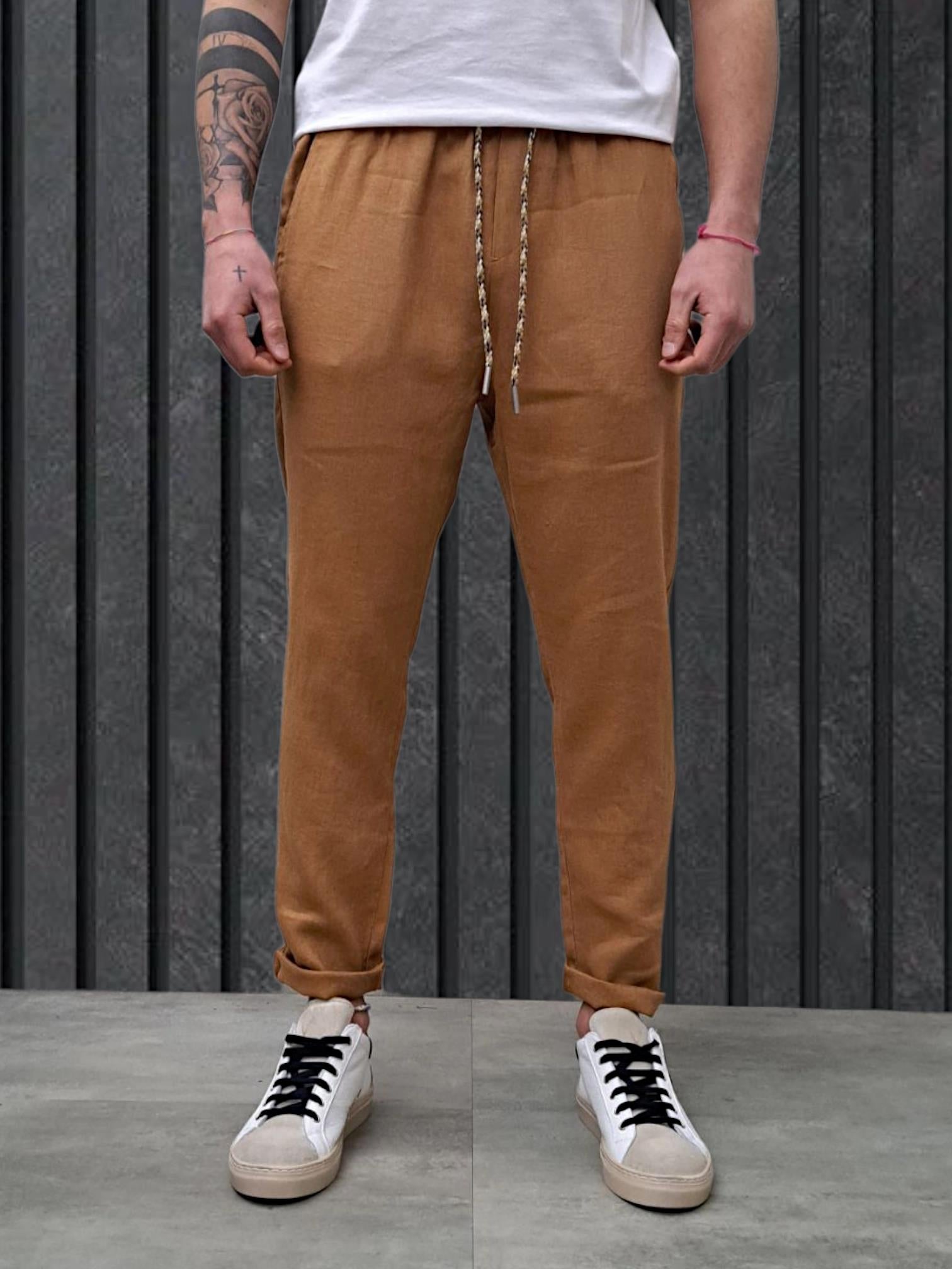PANTALACCIO LINO TABACCO