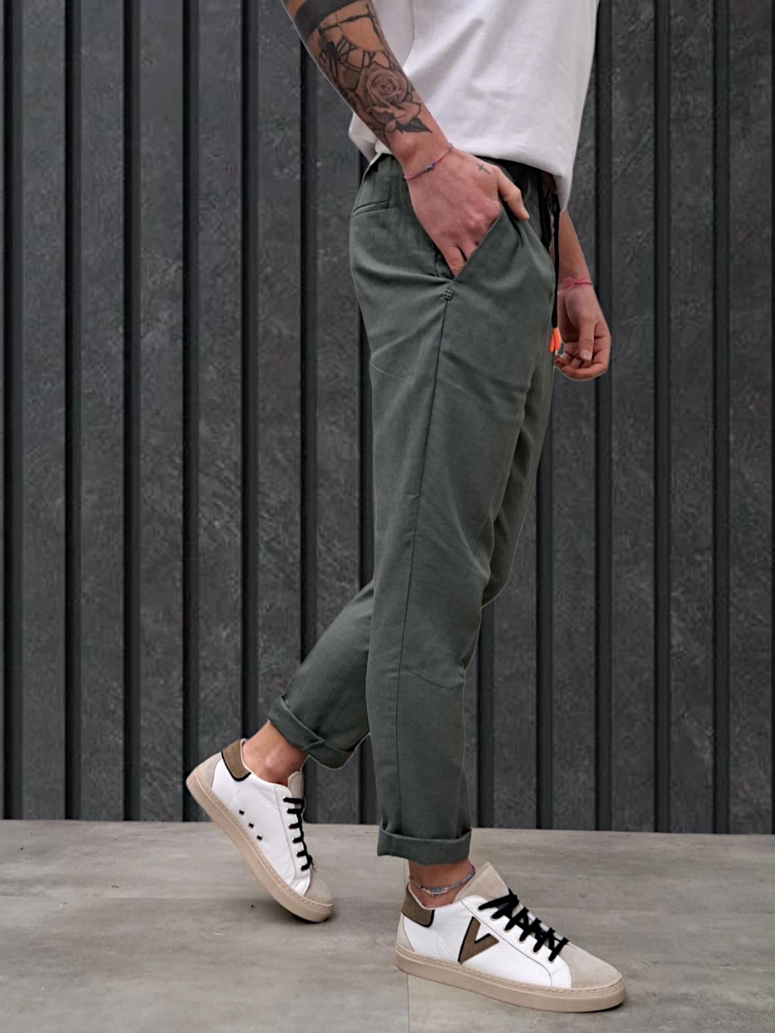 PANTALACCIO IN LINO MILITARE
