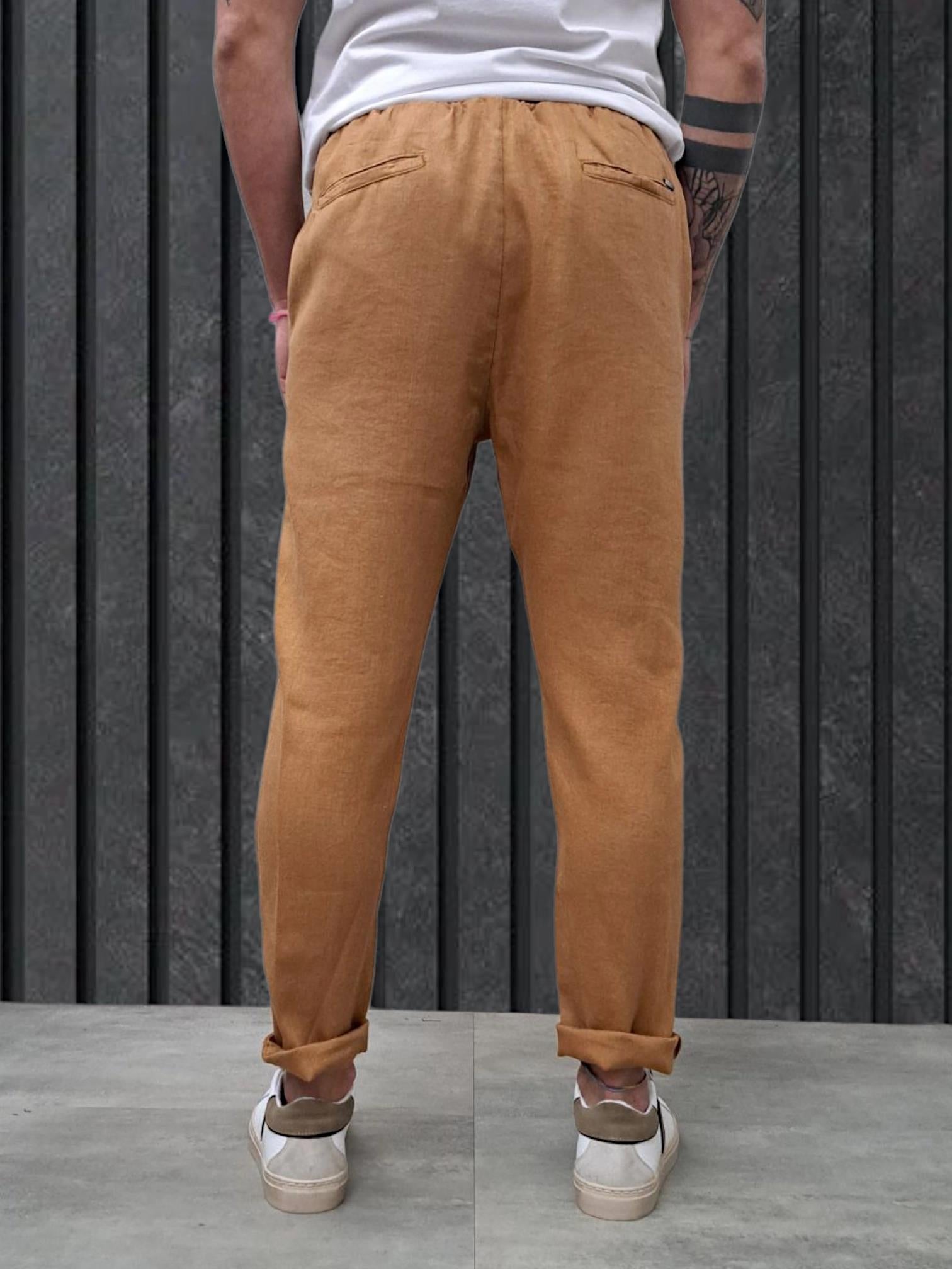 PANTALACCIO LINO TABACCO