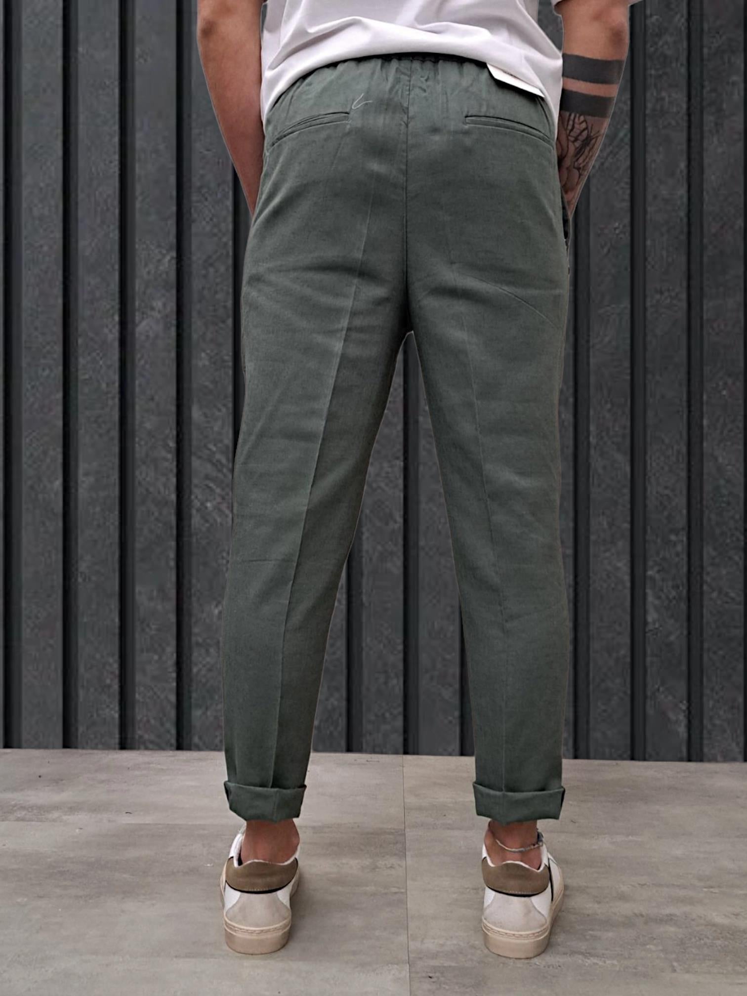 PANTALACCIO IN LINO MILITARE