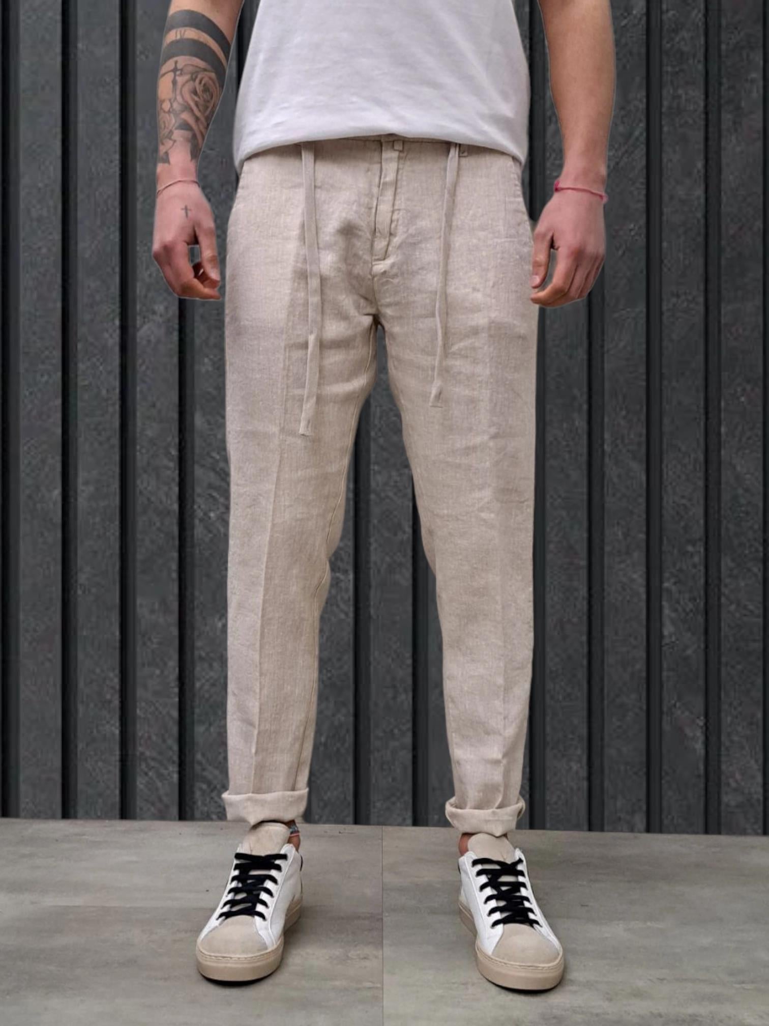 PANTALONE LINO SAND