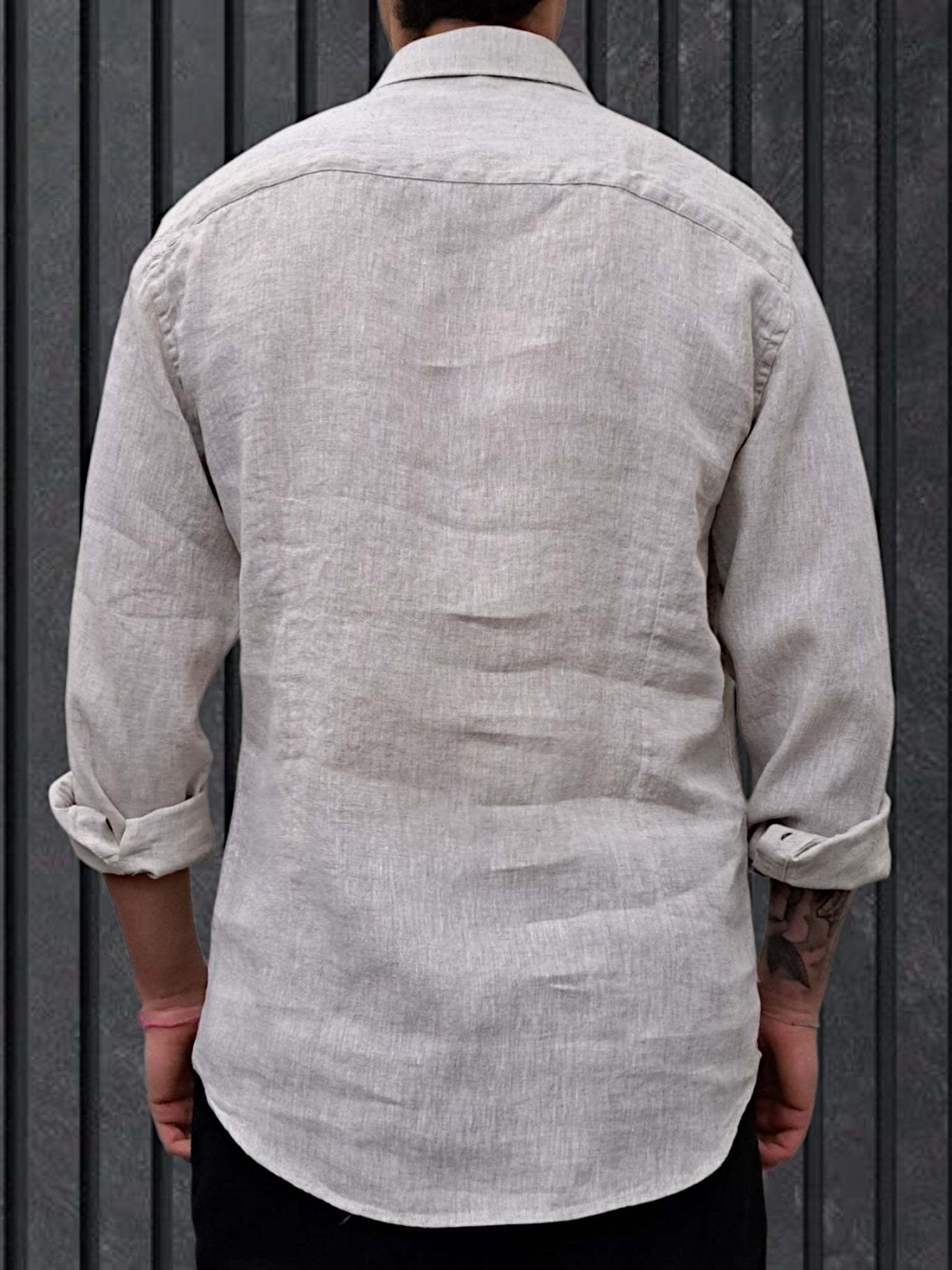 CAMICIA IN LINO FIAMMATA CORDA