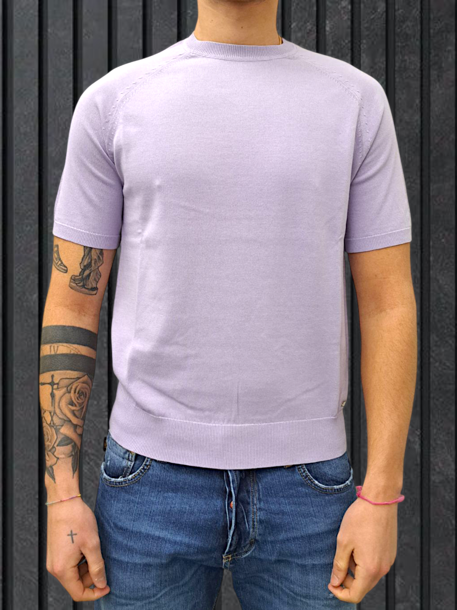 T-SHIRT IN MAGLIA RAGLAN LAVANDA