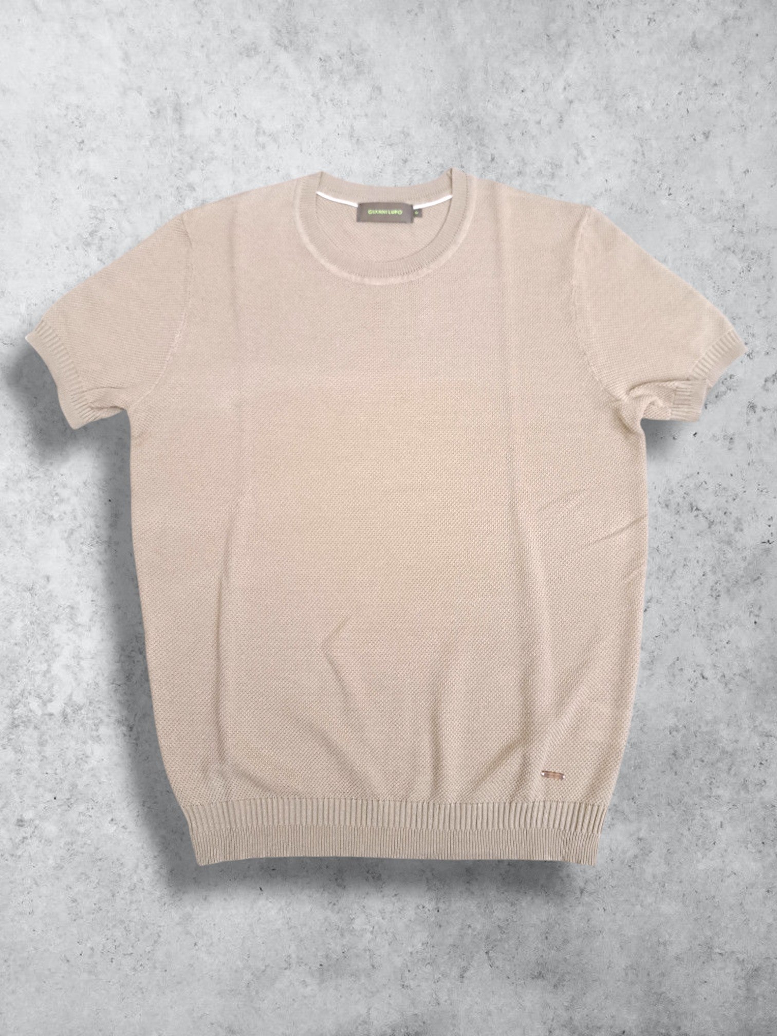 T-SHIRT IN MAGLIA LAVORATA Beige