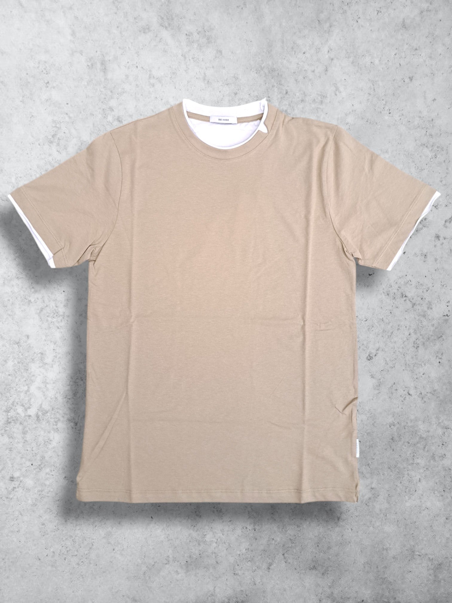 T- SHIRT CONTRASTI Beige