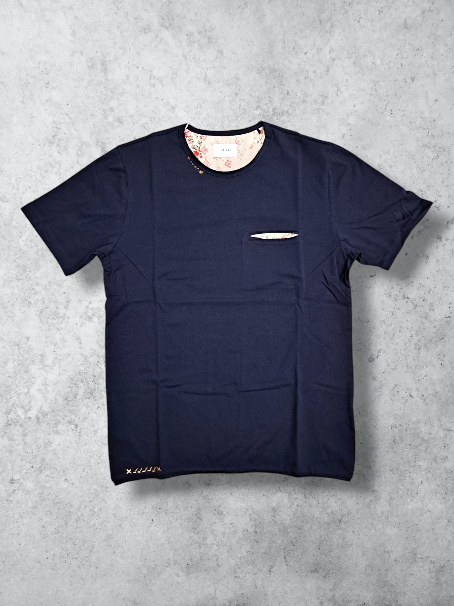 T- SHIRT RICAMO Blu