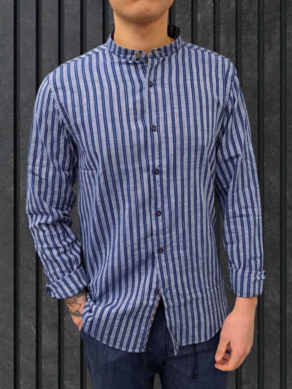 CAMICIA GESSATA Blu