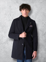 Cappotto sartoriale blu lavorato