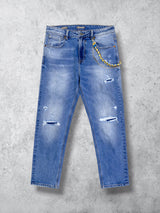 JEANS CON ROTTURE ELASTICIZZATO