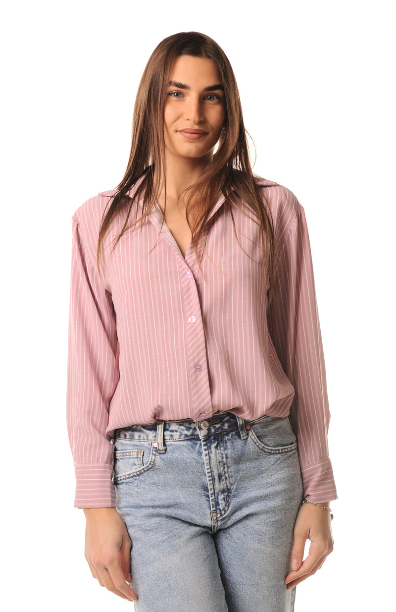 CAMICIA RIGATA ROSA