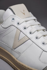 SNEAKER IN PELLE BIANCO CONTRASTO BIANCO