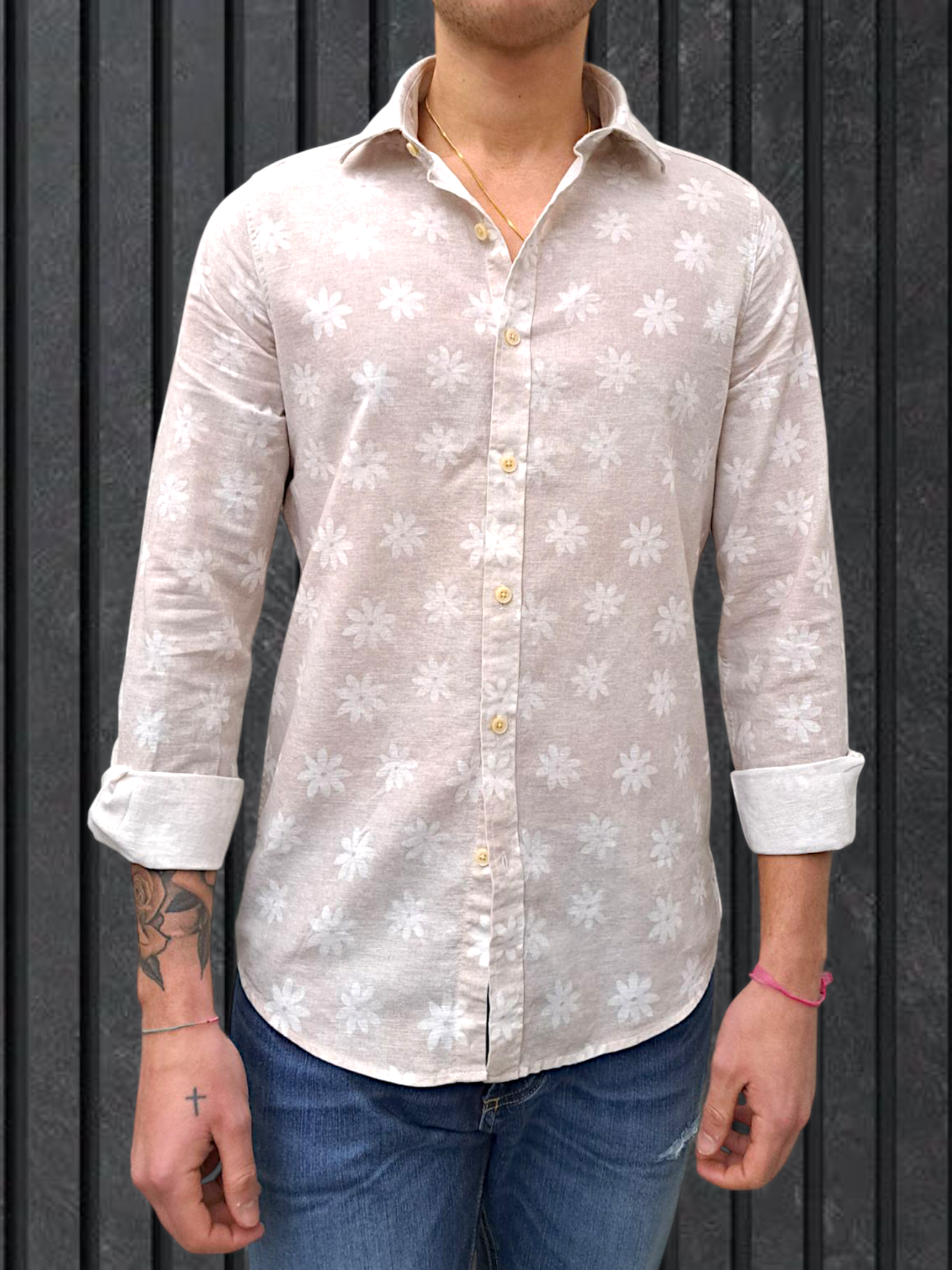 CAMICIA LINO FIORI