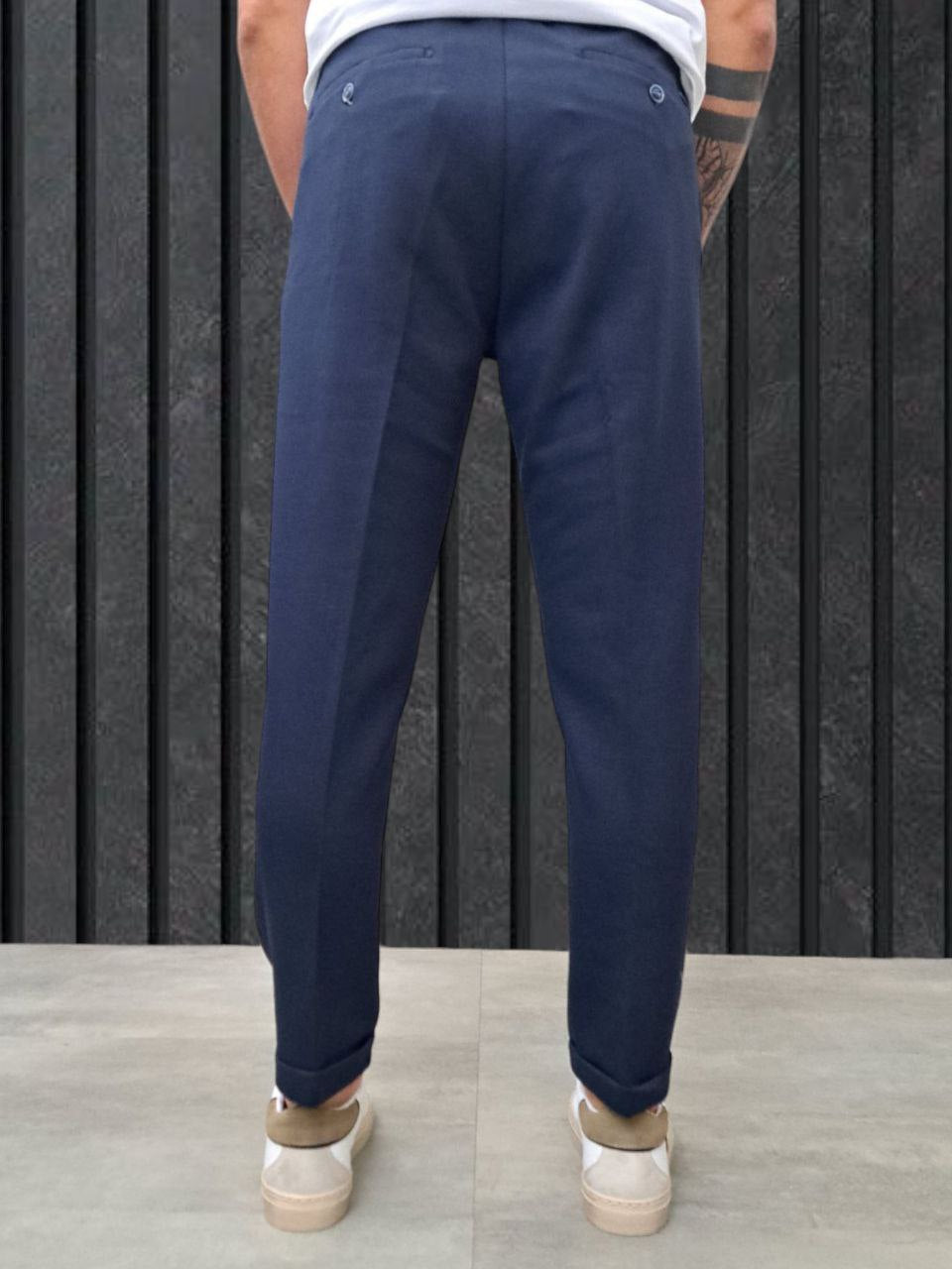 PANTALONE TESSUTO FLUIDO Blu navy