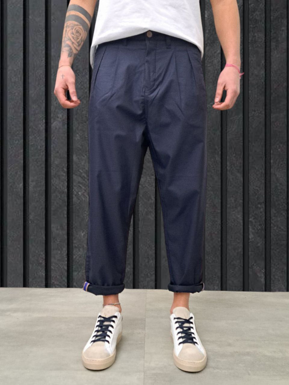 CHINO DOPPIA PENCE Blu