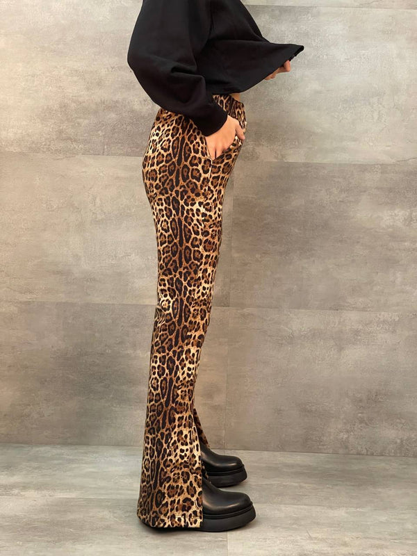 PANTALONE ZAMPA FELPA ANIMALIER