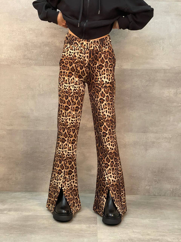 PANTALONE ZAMPA FELPA ANIMALIER