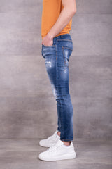 Denim Con Rotture Stone Wash