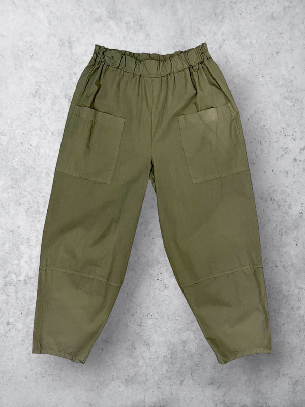 PANTALONE IN POPELINE MILITARE