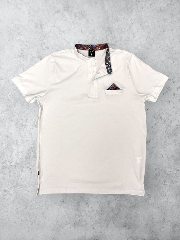 T-SHIRT COLLO COREANO BIANCA