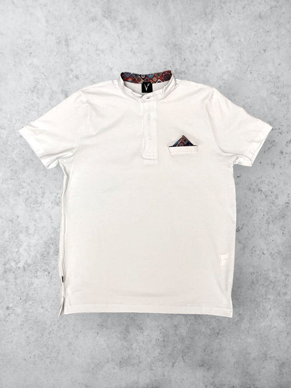 T-SHIRT COLLO COREANO BIANCA